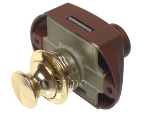 Zamek do mebli Push Lock brązowo- złoty