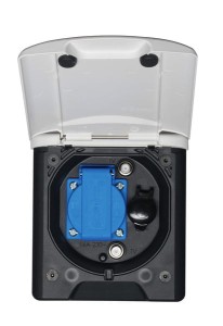 Uniwersalne gniazdo markizowe 230V z zamkiem magnetycznym  jasno szare