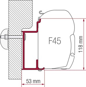 Adapter do markizy Fiamma F45 S / F45 L 450 cm Eura Mobil Karmann