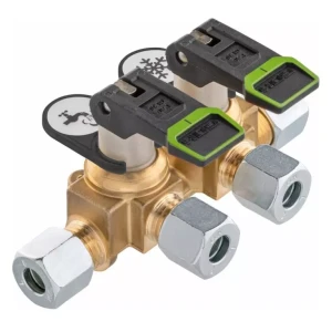 Zawór szybkozamykający gazu klapkowy podwójny 8mm krótki